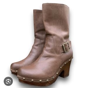 Korks By Kork Ease Brown Leather Ankle Boots US Size 7.5 EU 38.5